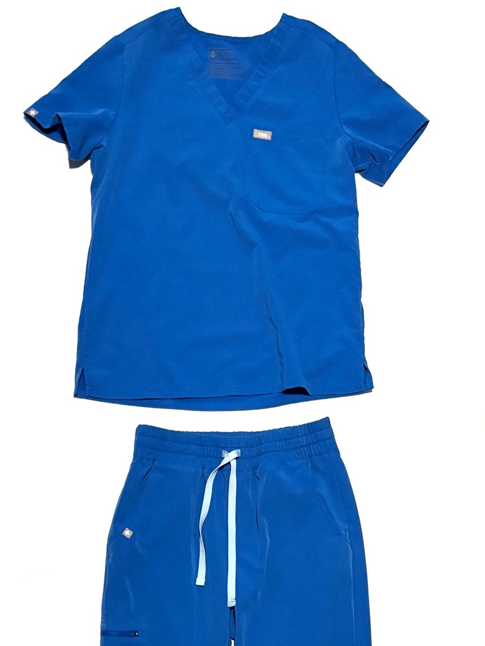 FIGS Scrubs Set Size Small Royal Blue Catarina Top Zamora Jogger Pants SP Petite